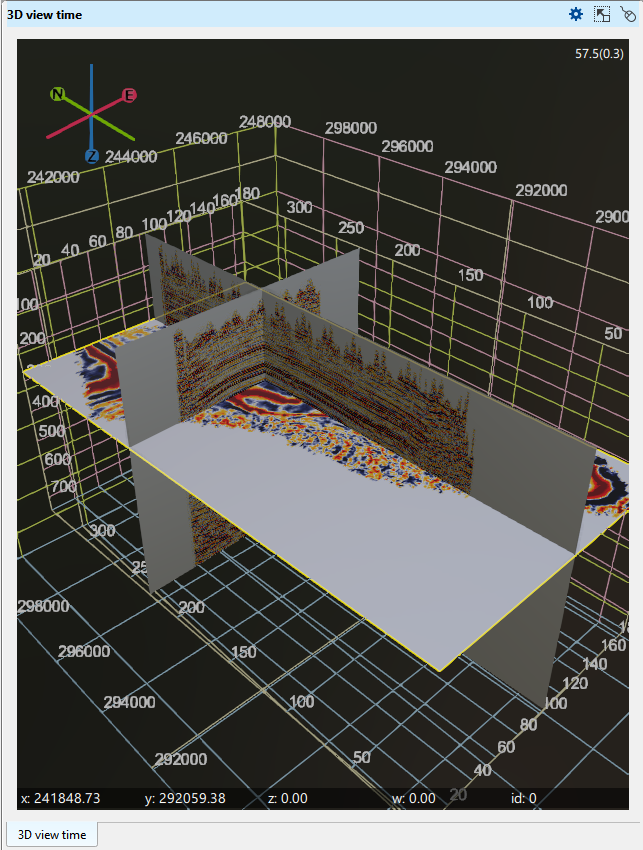 3Dview_Time_inline-xline-time-slice