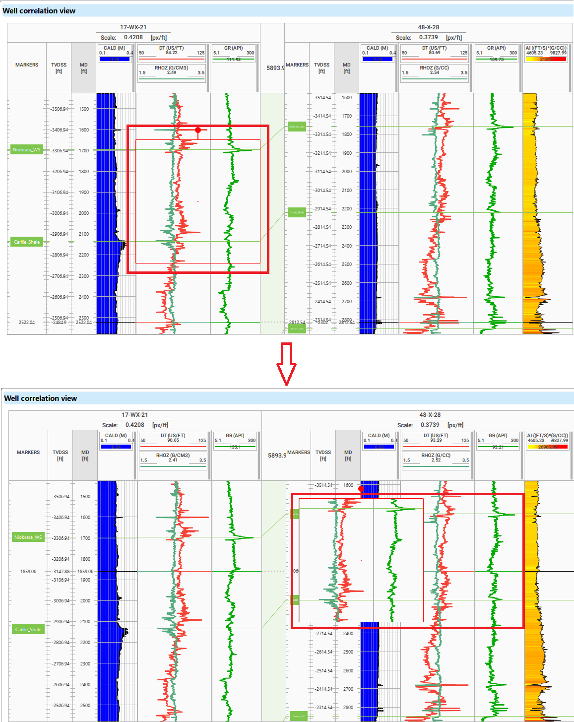 Demo_well_corr_ghost_curves