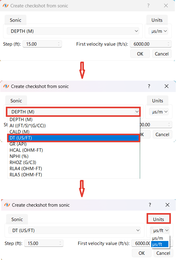 Well_tie_create_checkshot_from_sonic