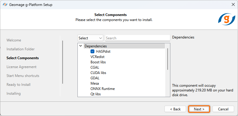 Installation_select_components
